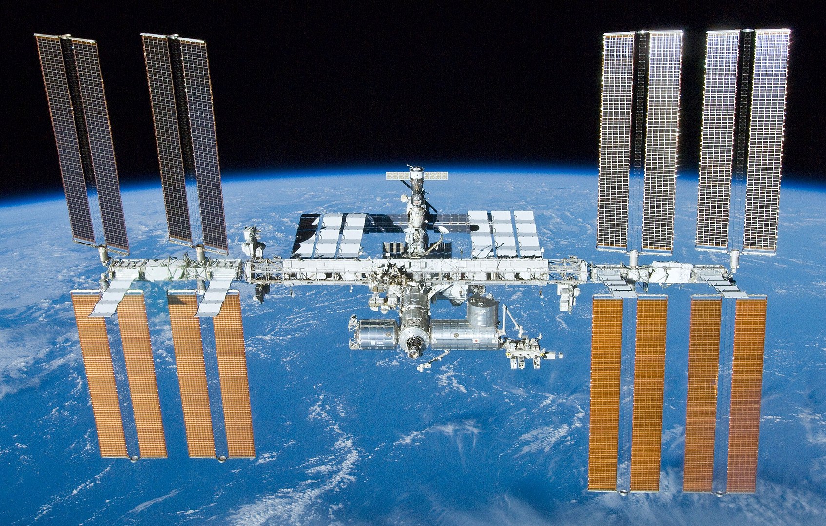The International Space Station image from https://en.wikipedia.org/wiki/File:International_Space_Station_after_undocking_of_STS-132.jpg is in the Public Domain.