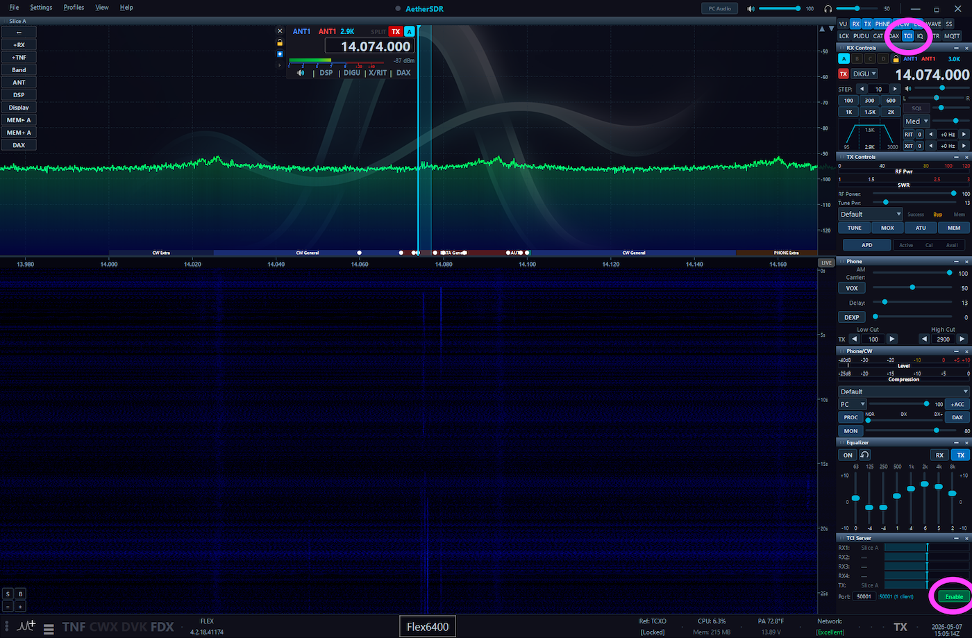 AetherSDR screenshot